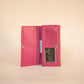 The Real McCaul Wallets The Sue Wallet - Kangaroo - Pink Australian Made Australian Owned Genuine Leather Ladies Large Wallet- Made In Australia with Kangaroo and Cowhide