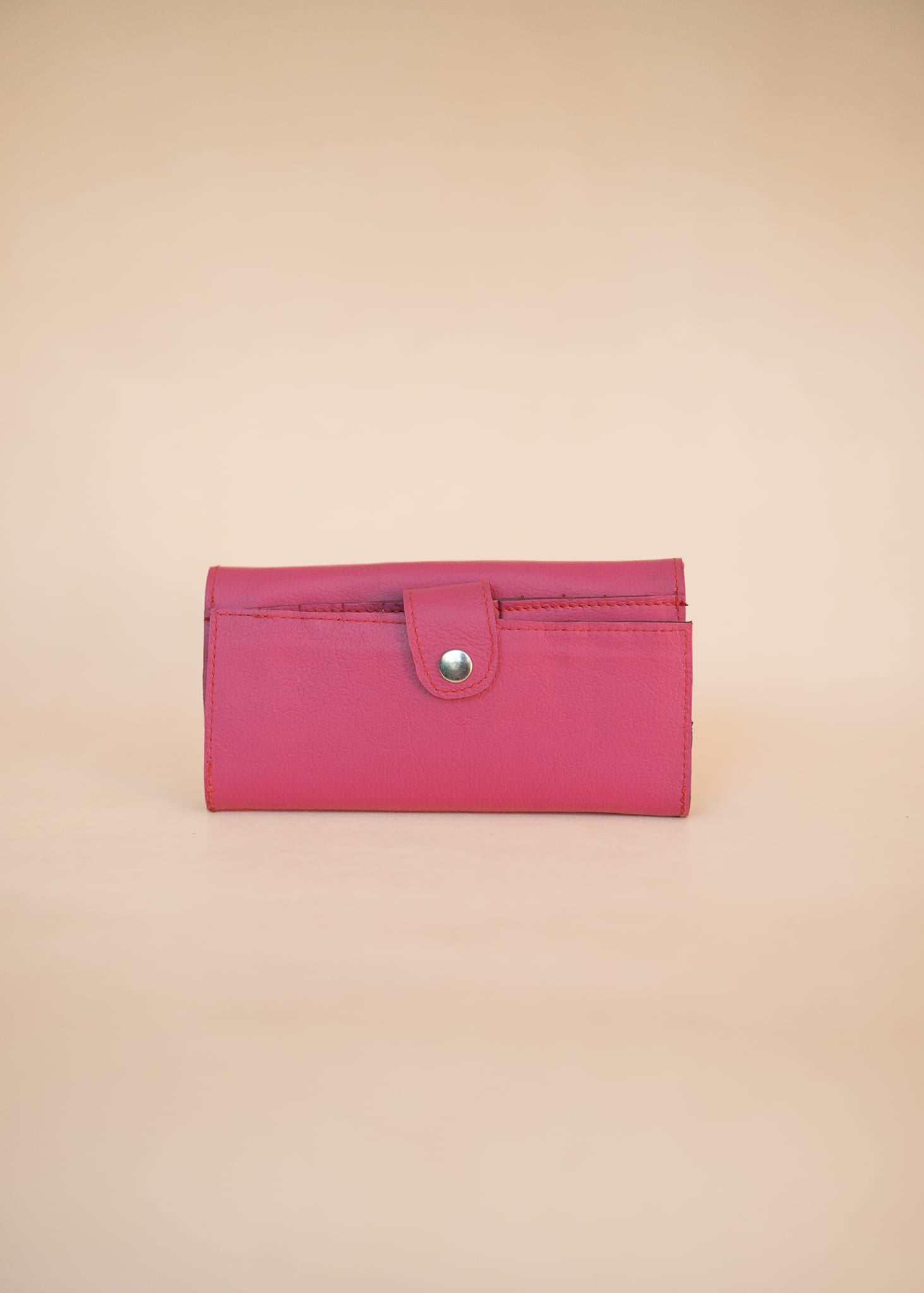 The Real McCaul Wallets The Sue Wallet - Kangaroo - Pink Australian Made Australian Owned Genuine Leather Ladies Large Wallet- Made In Australia with Kangaroo and Cowhide