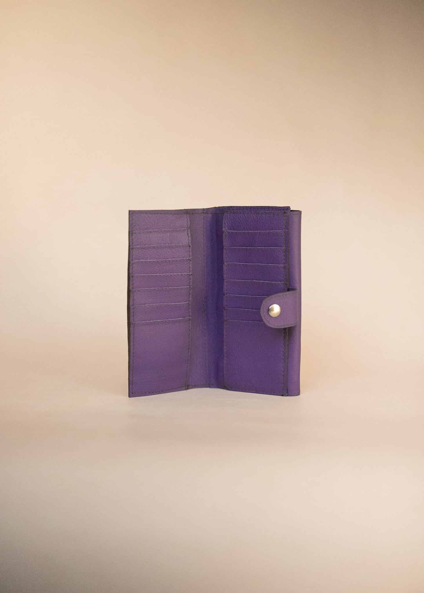 The Real McCaul Wallets The Sue Wallet - Kangaroo - Purple Australian Made Australian Owned Genuine Leather Ladies Large Wallet- Made In Australia with Kangaroo and Cowhide