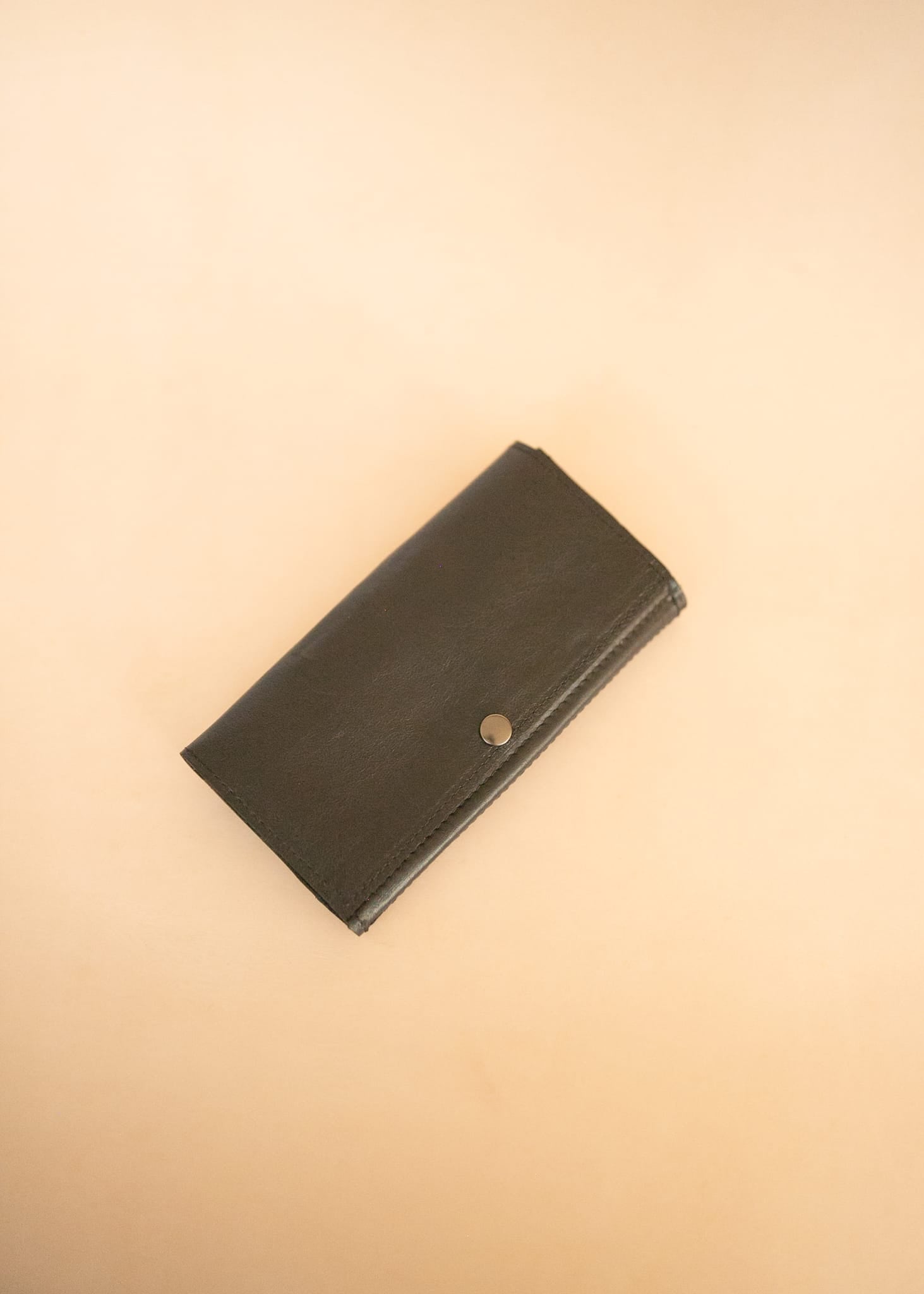 The Real McCaul Wallets The Sue Wallet - Premium Kangaroo - Black Australian Made Australian Owned Genuine Leather Ladies Large Wallet- Made In Australia with Kangaroo and Cowhide
