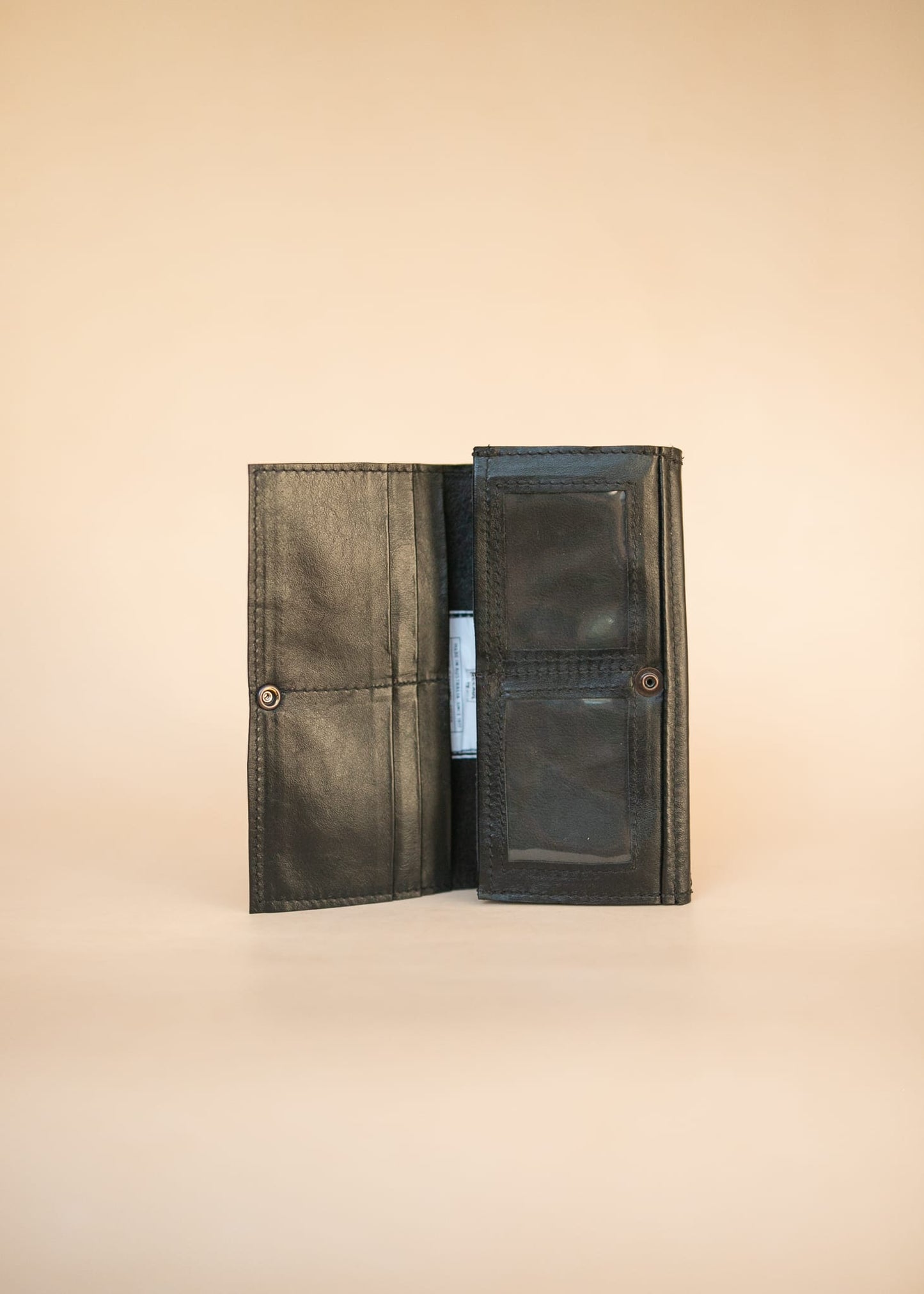 The Real McCaul Wallets The Sue Wallet - Premium Kangaroo - Black Australian Made Australian Owned Genuine Leather Ladies Large Wallet- Made In Australia with Kangaroo and Cowhide