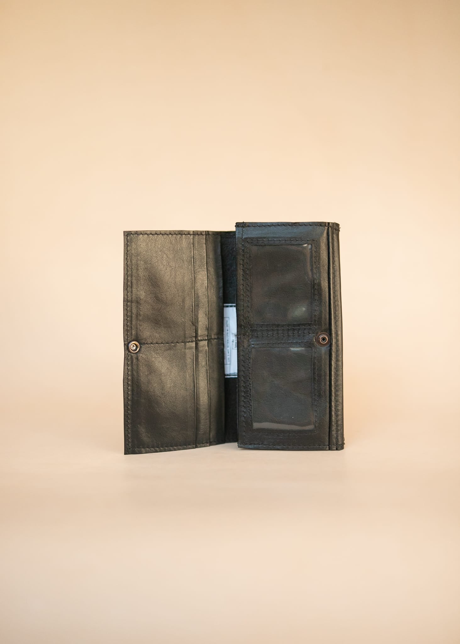 The Real McCaul Wallets The Sue Wallet - Premium Kangaroo - Black Australian Made Australian Owned Genuine Leather Ladies Large Wallet- Made In Australia with Kangaroo and Cowhide
