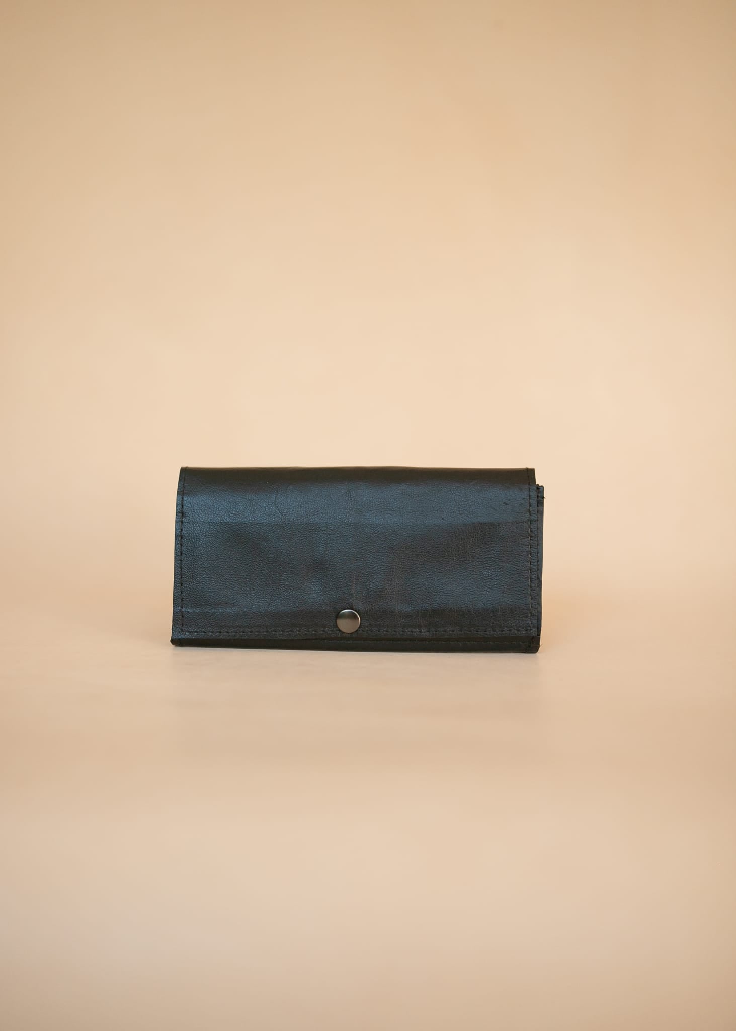 The Real McCaul Wallets The Sue Wallet - Premium Kangaroo - Black Australian Made Australian Owned Genuine Leather Ladies Large Wallet- Made In Australia with Kangaroo and Cowhide