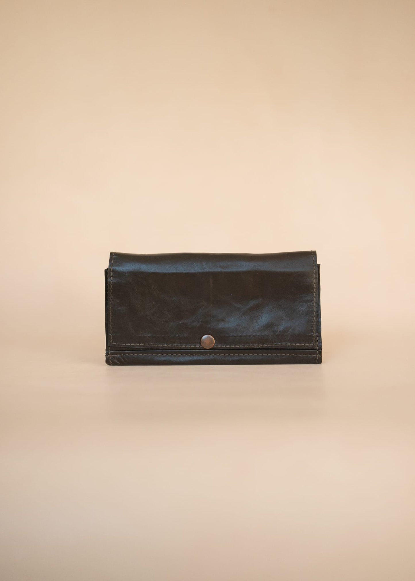 The Real McCaul Wallets The Sue Wallet - Premium Kangaroo - Dark Brown Australian Made Australian Owned Genuine Leather Ladies Large Wallet- Made In Australia with Kangaroo and Cowhide