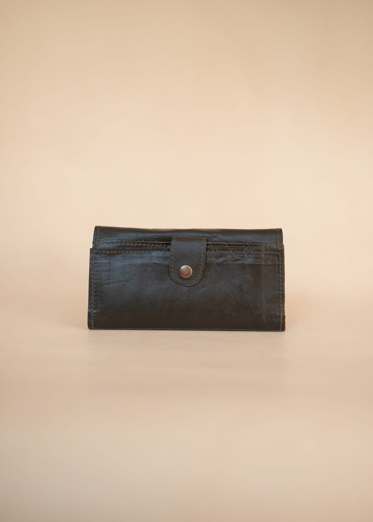 The Real McCaul Wallets The Sue Wallet - Premium Kangaroo - Dark Brown Australian Made Australian Owned Genuine Leather Ladies Large Wallet- Made In Australia with Kangaroo and Cowhide