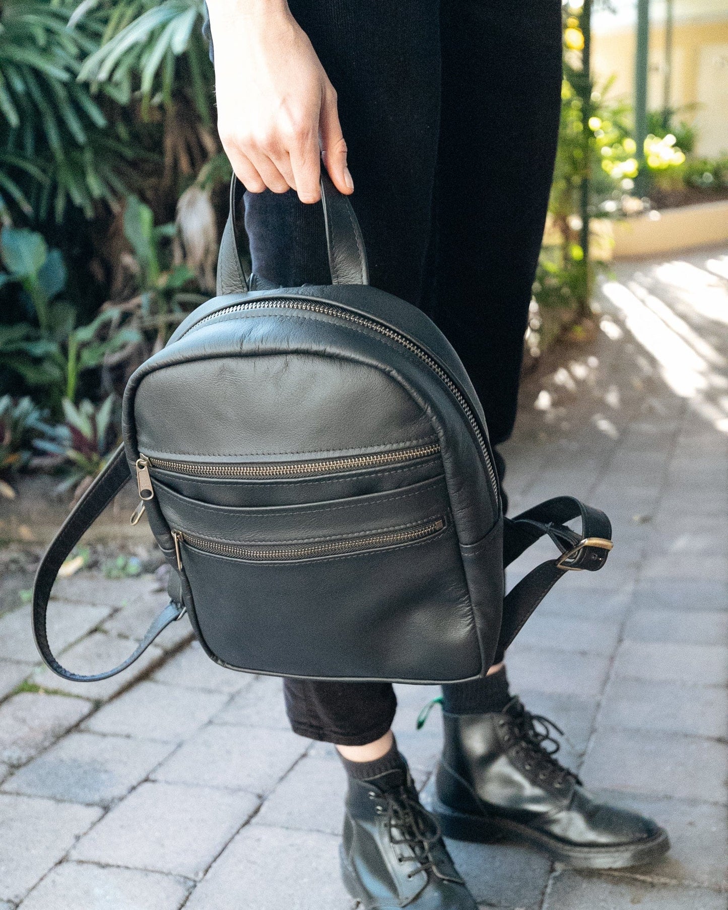 The Real McCaul Leathergoods Back Packs The Annie Backpack - Large - Kangaroo Australian Made Australian Owned Handmade Leather Backpacks Made in Australia