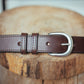 The Real McCaul Leathergoods Belts 28" (71cm) / Silver Savvy Narrow Dress Belt 32mm - Cognac Australian Made Australian Owned Australian Made Solid Leather Full Grain Dress Belt- Black