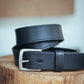 The Real McCaul Leathergoods Belts Maxwell Belt 35mm - Black Australian Made Australian Owned Australian Made Solid Leather Full Grain Rancher Belt- Black
