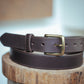 The Real McCaul Leathergoods Belts Maxwell Belt 35mm - Dark Brown Australian Made Australian Owned Australian Made Solid Leather Full Grain Rancher Belt- Black