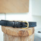 The Real McCaul Leathergoods Belts Savvy Narrow Dress Belt 32mm - Black Australian Made Australian Owned Australian Made Solid Leather Full Grain Dress Belt- Black