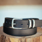 The Real McCaul Leathergoods Belts Silver / 48" (122cm) Standard 32mm Belt- Double Keeper - Black Australian Made Australian Owned Solid Leather Men's Belt - Handmade in Australia - Brass Buckle