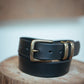 The Real McCaul Leathergoods Belts Standard 35mm Belt - Double Keeper - Black Australian Made Australian Owned Genuine Cowhide Leather Belt - Handmade in Australia