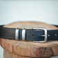 The Real McCaul Leathergoods Belts Standard 35mm Belt - Double Keeper - Black Australian Made Australian Owned Genuine Cowhide Leather Belt - Handmade in Australia