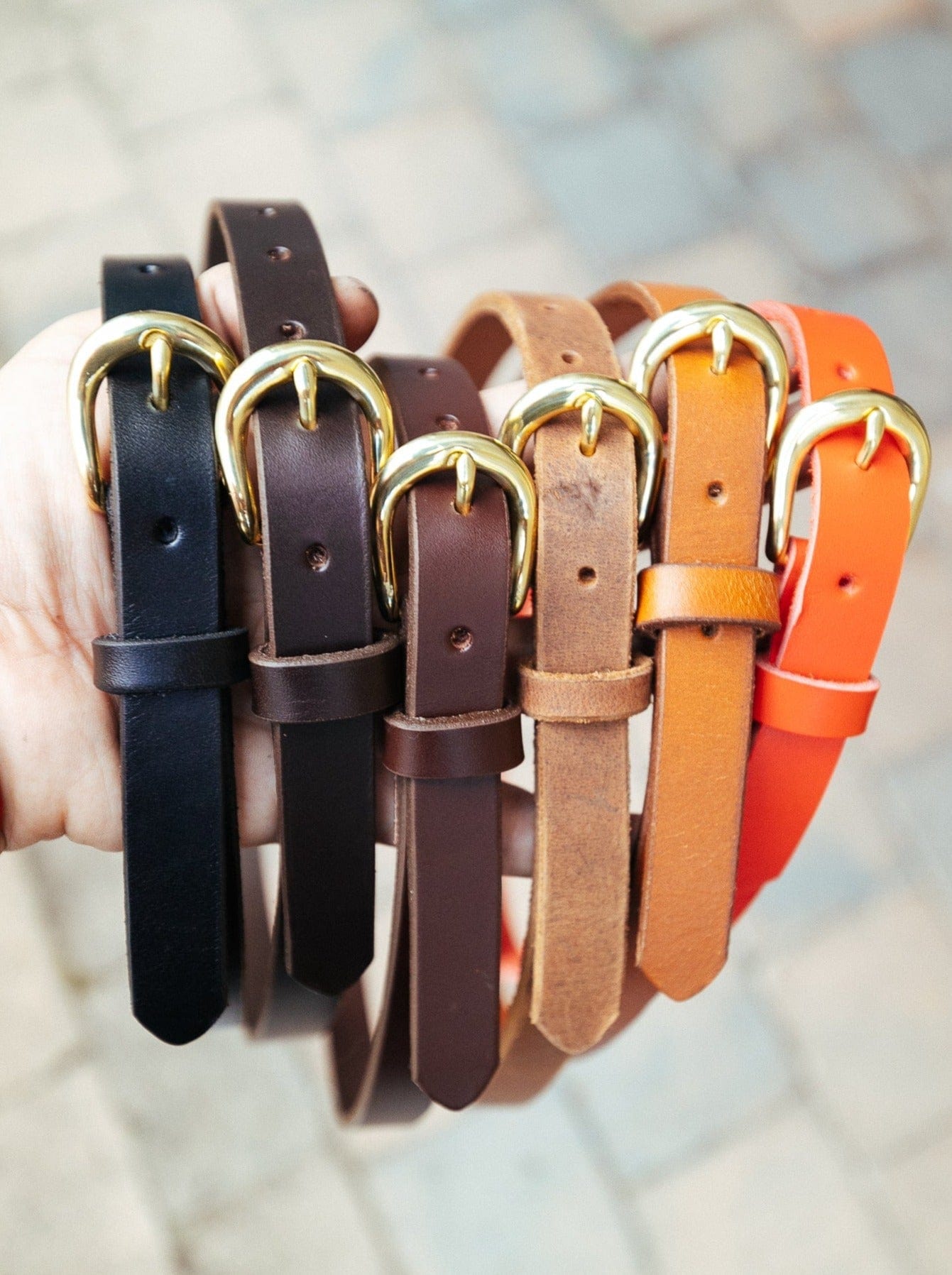 The Real McCaul Leathergoods Classic Narrow 20mm Belt - Tan Australian Made Australian Owned Leather Narrow Belt Made In Australia - 20mm  - Tan