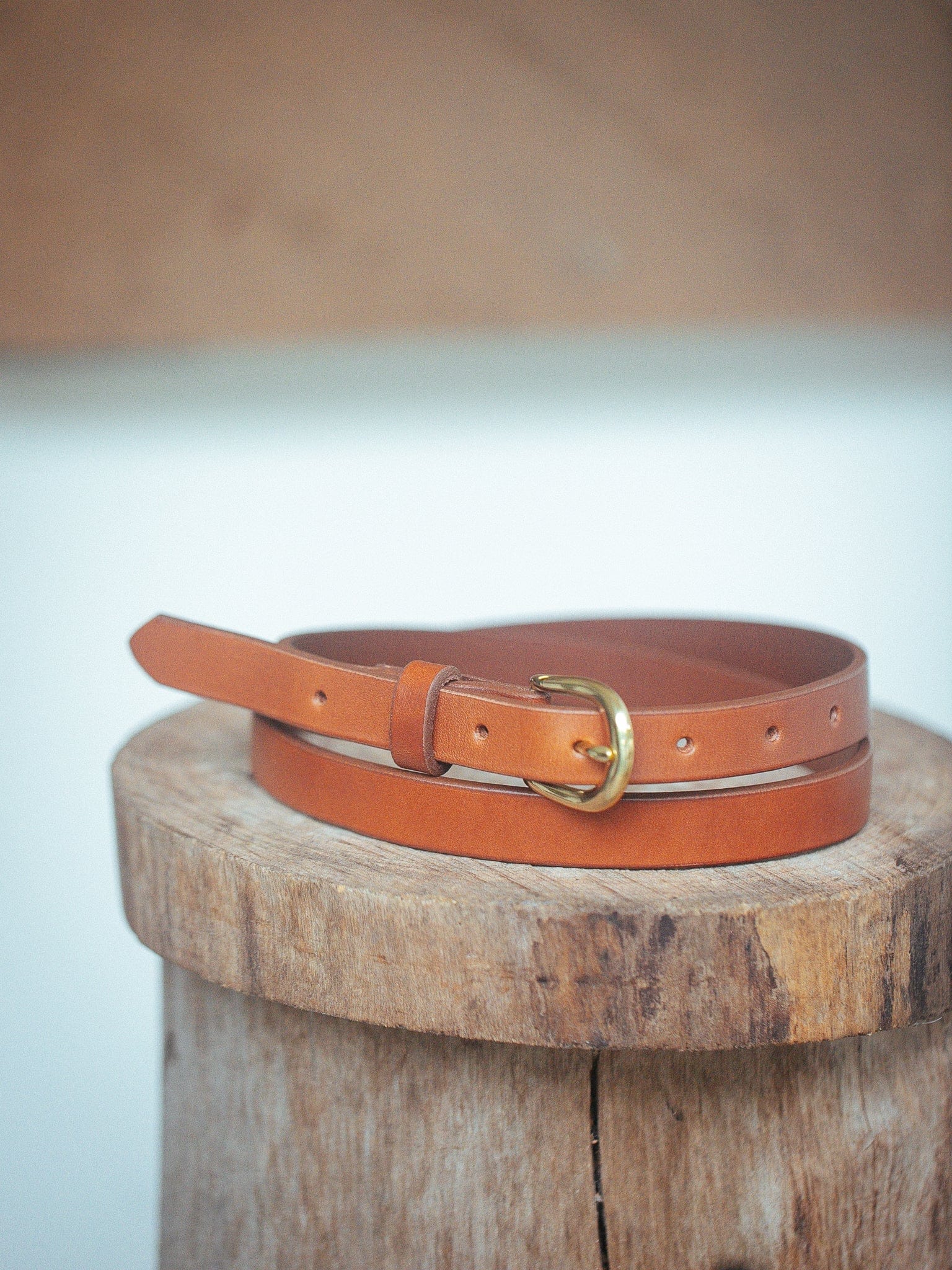 The Real McCaul Leathergoods Classic Narrow 20mm Belt - Tan Australian Made Australian Owned Leather Narrow Belt Made In Australia - 20mm  - Tan