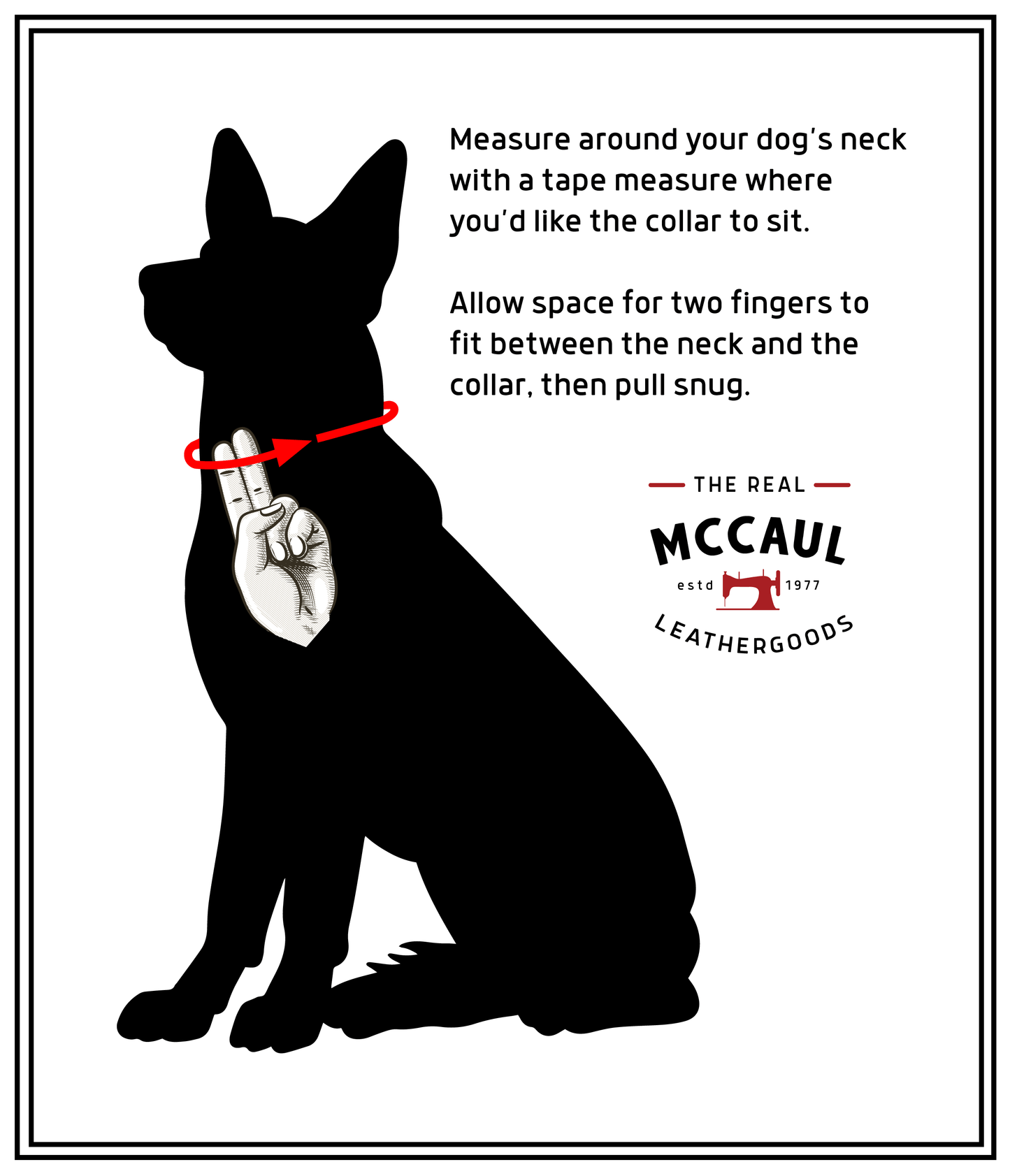 The Real McCaul Leathergoods Personalised Dog Collar 38mm Wide - Black Australian Made Australian Owned Leather Dog Collar with Brass Fittings- Australian Made