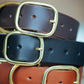 The Real McCaul Leathergoods Personalised Dog Collar 38mm Wide - Dark Brown Australian Made Australian Owned Leather Dog Collar with Brass Fittings- Australian Made
