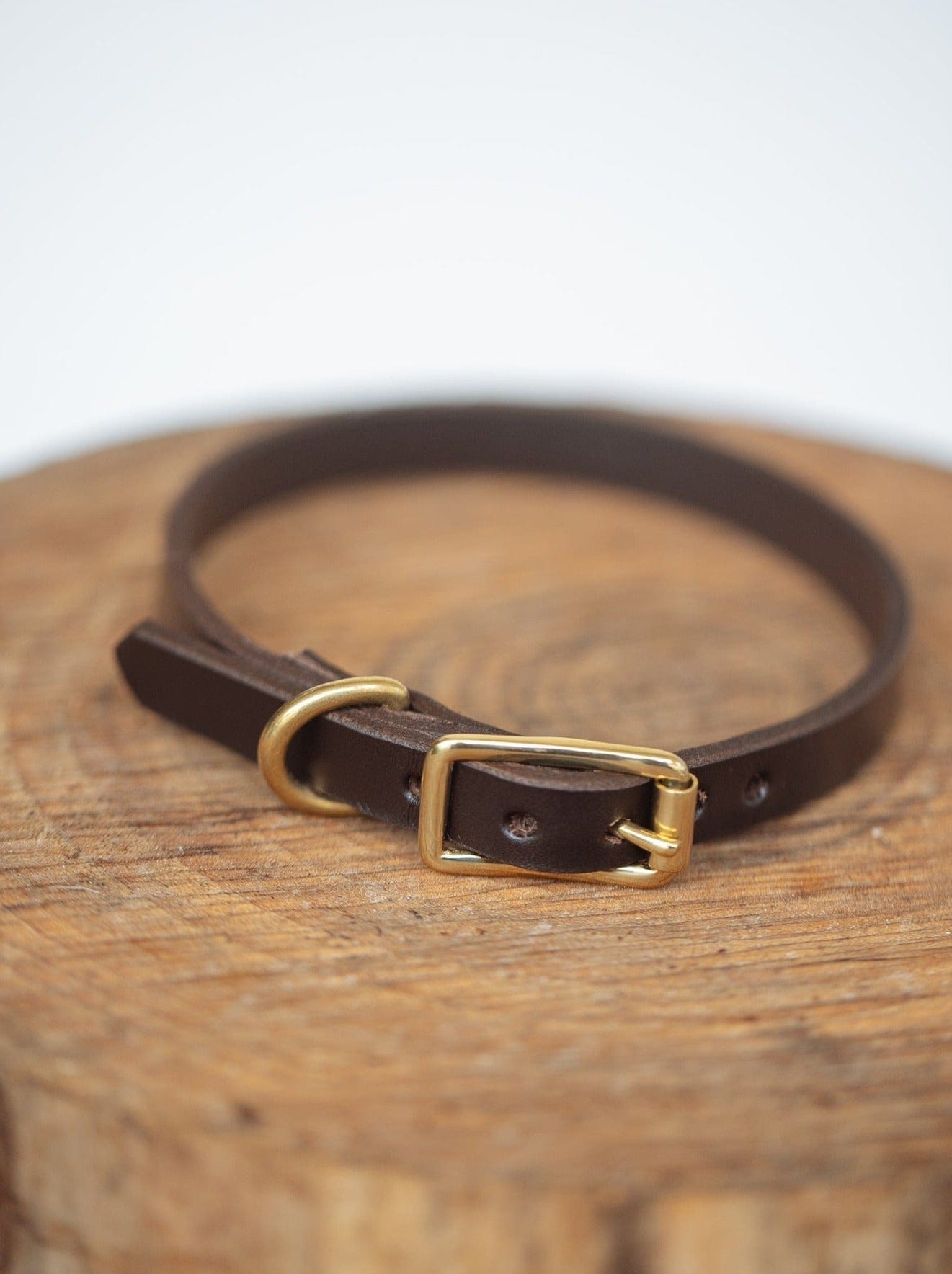 The Real McCaul Leathergoods Pet Collars & Harnesses Classic Dog Collar - 15mm - Dark Brown Australian Made Australian Owned Leather Dog Collar with Brass Fittings- Australian Made