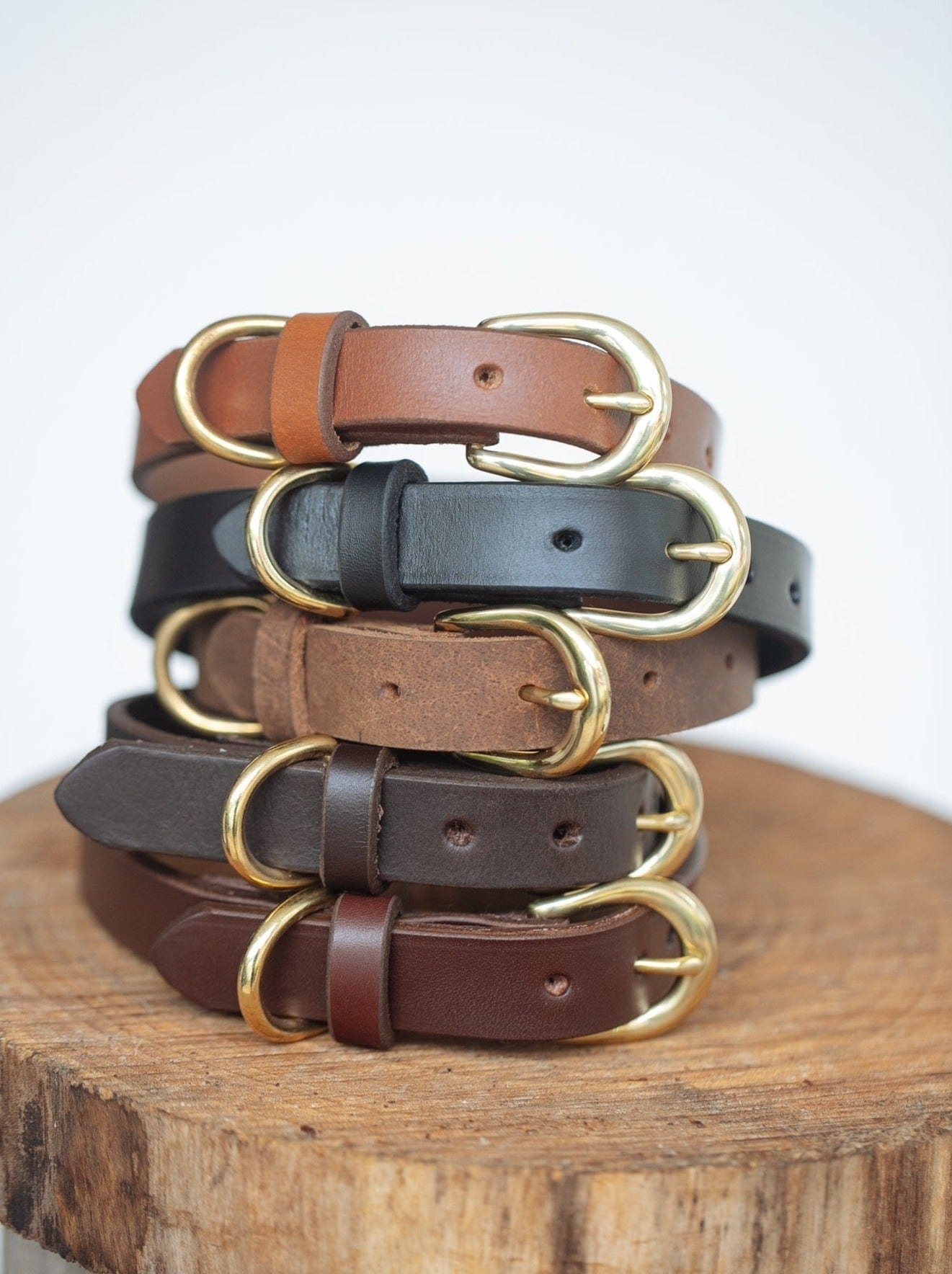 The Real McCaul Leathergoods Pet Collars & Harnesses Classic Dog Collar - 20mm - Dark Brown Australian Made Australian Owned Leather Dog Collar with Brass Fittings- Australian Made