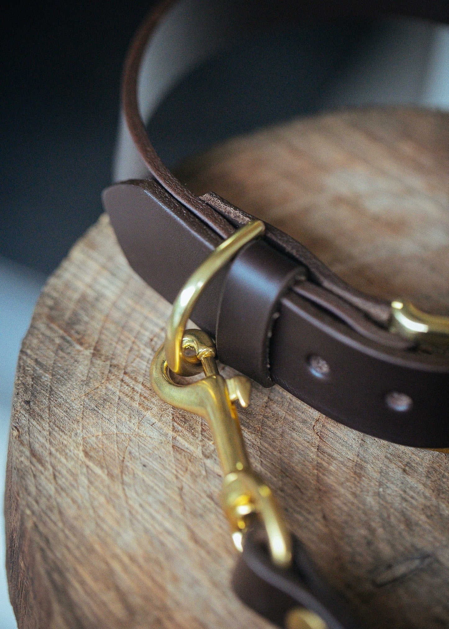 The Real McCaul Leathergoods Pet Collars & Harnesses Dog Collar & Leash Set - 30mm Wide - Dark Brown Australian Made Australian Owned Leather Dog Collar and Lead with Brass Fittings- Australian Made
