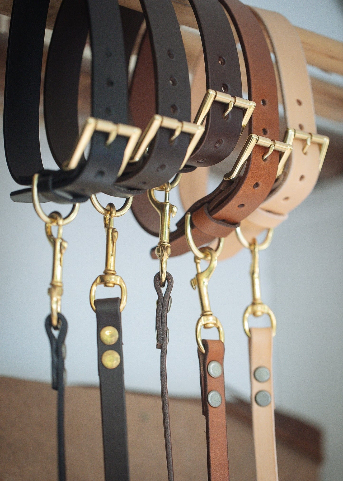 The Real McCaul Leathergoods Pet Collars & Harnesses Dog Collar & Leash Set - 30mm Wide - Dark Brown Australian Made Australian Owned Leather Dog Collar and Lead with Brass Fittings- Australian Made