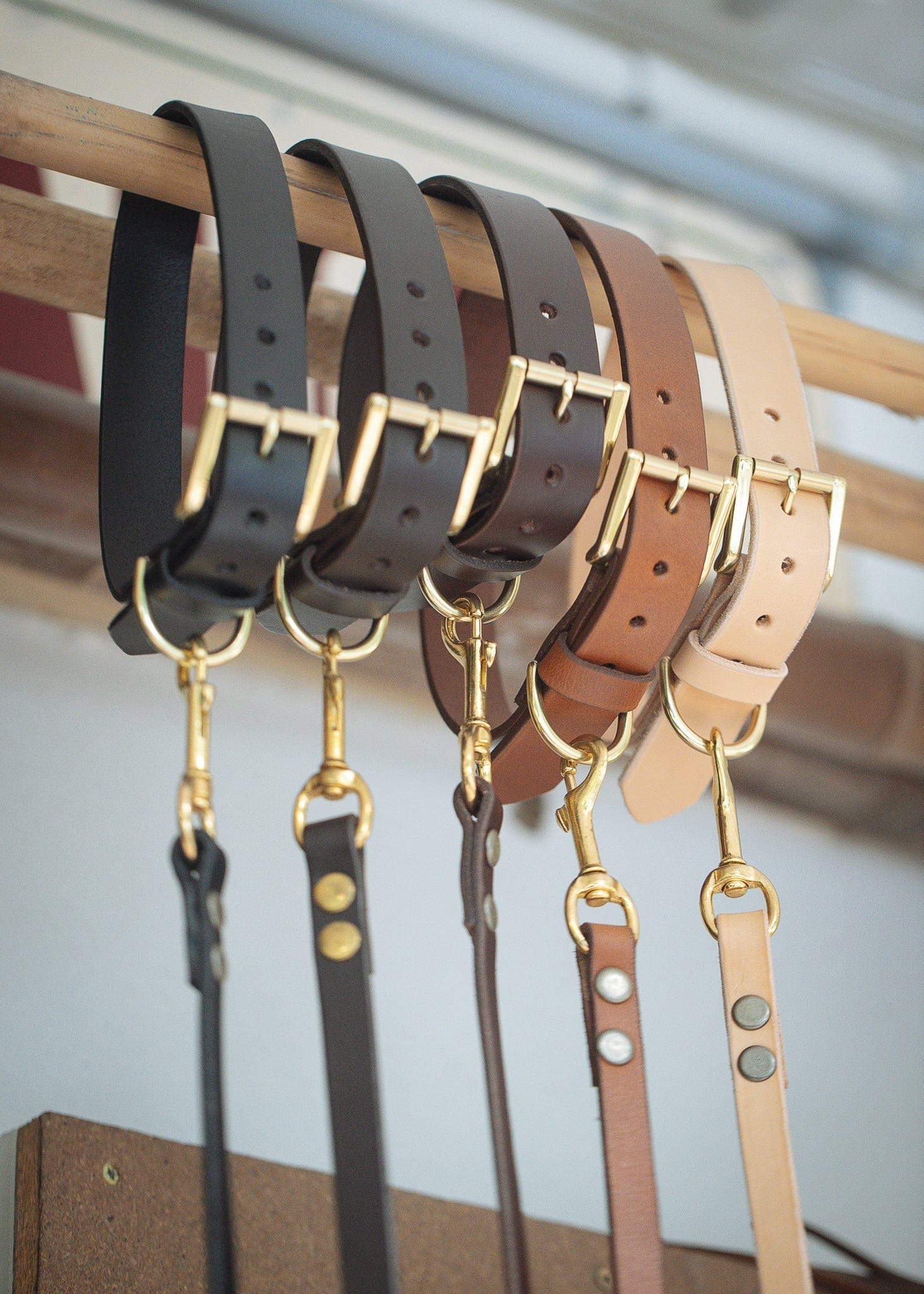 The Real McCaul Leathergoods Pet Collars & Harnesses Dog Collar & Leash Set - 30mm Wide - Dark Brown Australian Made Australian Owned Leather Dog Collar and Lead with Brass Fittings- Australian Made
