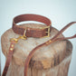 The Real McCaul Leathergoods Pet Collars & Harnesses Dog Collar & Leash Set - 30mm Wide - Vintage Croc Print Australian Made Australian Owned Leather Dog Collar and Lead with Brass Fittings- Australian Made