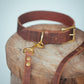 The Real McCaul Leathergoods Pet Collars & Harnesses Dog Collar & Leash Set - 30mm Wide - Vintage Croc Print Australian Made Australian Owned Leather Dog Collar and Lead with Brass Fittings- Australian Made