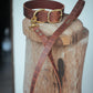 The Real McCaul Leathergoods Pet Collars & Harnesses Dog Collar & Leash Set - 38mm Wide - Vintage Croc Print Australian Made Australian Owned Leather Dog Collar and Lead with Brass Fittings- Australian Made