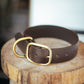 The Real McCaul Leathergoods Pet Collars & Harnesses Medium (40-49cm) / Brass Classic Dog Collar - 38mm - Dark Brown Australian Made Australian Owned Leather Dog Collar with Brass Fittings- Australian Made