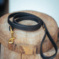 The Real McCaul Leathergoods Pet Leashes Narrow Dog Leash - Black Australian Made Australian Owned Leather Dog Lead or Leash - HandMade In Australia- Brass Fittings