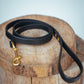 The Real McCaul Leathergoods Pet Leashes Narrow Dog Leash - Black Australian Made Australian Owned Leather Dog Lead or Leash - HandMade In Australia- Brass Fittings