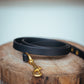 The Real McCaul Leathergoods Pet Leashes Narrow Dog Leash - Black Australian Made Australian Owned Leather Dog Lead or Leash - HandMade In Australia- Brass Fittings