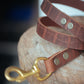 The Real McCaul Leathergoods Pet Leashes Wide Dog Leash - Vintage Croc Print Australian Made Australian Owned Leather Dog Collar and Lead with Brass Fittings- Australian Made