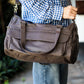 The Real McCaul Travel Bag Small Classic Overnight Travel Bag - Cowhide Australian Made Australian Owned Large Overnight Travel Duffel Bag Leather Made in Australia
